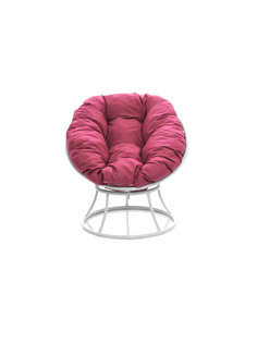 Кресло Мини NoBrand белое, розовая подушка 23073859