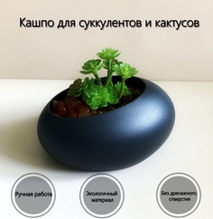 Цветочное кашпо Alyssum Камень Alys_cash2 0,2 л черный 1 шт.