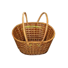 Корзина плетеная "Пикник" 26х35хh37см без крышки ротанг No Brand