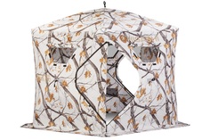 Палатка Higashi Winter Camo Penta Hot, для рыбалки, 4 места, белый/коричневый/черный