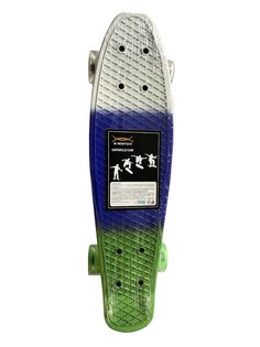 Скейтборд-пенниборд Х-Match пластик 56.5 х14.5 см, PU колеса со светом, алюмин. креп. 6491