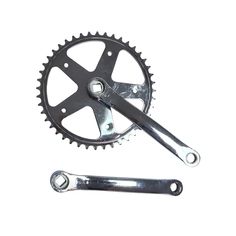 Шатуны Под квадрат стальные, 165 мм, 44T, под цепь 1/2"x1/8", хром TBS