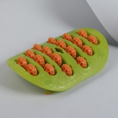 Массажер для ног, с шипами, 26x18x5 см, цвет зеленый/оранжевый No Brand