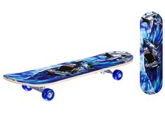Скейтборд деревянный с принтом, колеса PVC без света, алюминий, акула Игротрейд
