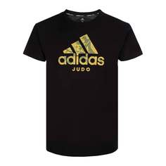 Футболка Badge of Sport T-Shirt Judo черно-золотая (размер L) Adidas