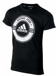Футболка Combat Sport T-Shirt Judo черно-белая (размер S) Adidas