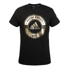 Футболка Combat Sport T-Shirt Karate WKF черно-золотая (размер M) Adidas