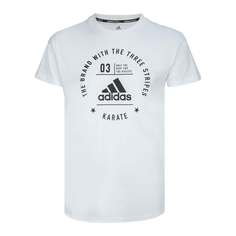 Футболка The Brand With The Three Stripes T-Shirt Karate бело-черная (размер S) Adidas