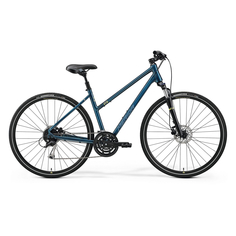 Велосипед Мerida Crossway 100 женский, L-55, синий с серебристо-лаймовым Merida