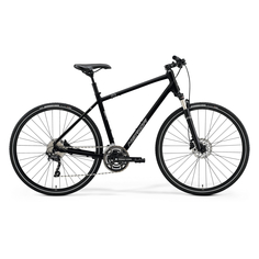 Велосипед Мerida Crossway 300 мужской, M-51, глянцевый чёрный с матовым серебром Merida