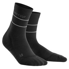 Женские спортивные компрессионные носки CEP Reflective Mid Cut Socks /Черный IV