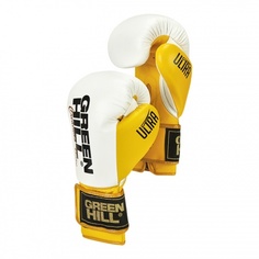 BGU-2241 Боксерские перчатки ULTRA бело-желтые 14 oz Green Hill