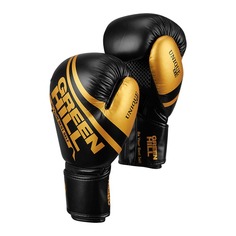 BGU-2308 Боксерские перчатки UNIQUE черно-золотые 12 oz Green Hill