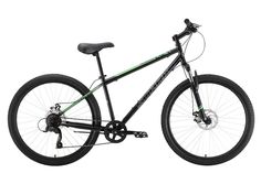 Велосипед Stark Respect 26.1 D Microshift Steel 2022 18" черный/зеленый