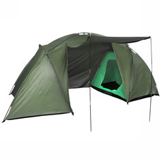Палатка кемпинговая Jesolo-4 двухслойная, (150+130+150)*220*170 см, цвет хаки Турист Мастер