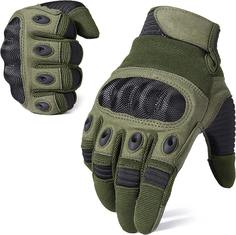 Перчатки тактические с защитной вставкой HelperJet B10, размер M, темно-зеленые No Brand