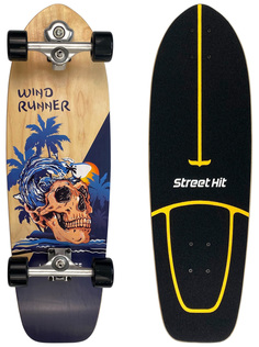 Скейтборд деревянный Street Hit SurfSkate Сёрфскейт SKULL