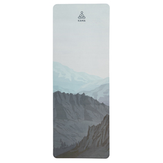 Коврик для йоги Kama, микрофибра, каучук, серый горы, 185*68 см