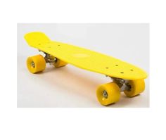 Скейтборд детский, ZEVS , 55х14 см, колеса PU, желтый