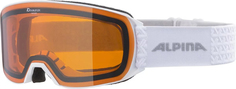 Горнолыжные очки Alpina Nakiska white matt/orange S2 23/24, Оранжевый