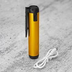 Мощный карманный портативный фонарь c зарядкой Tape-C USB магнитом золотистый No Brand