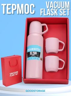 Термос Vacuum Flask Set 1 литр, розовый No Brand