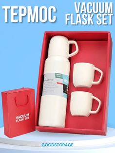 Термос Vacuum Flask Set 1 литр, бежевый No Brand