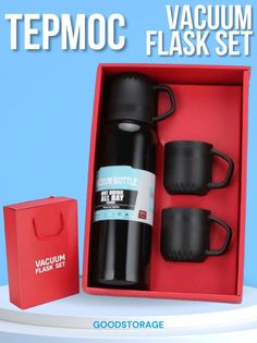 Термос Vacuum Flask Set 1 литр, черный No Brand