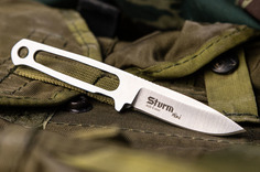 Туристический нож Kizlyar Supreme Sturm Mini в стали AUS-8 с финишем StoneWash в коже