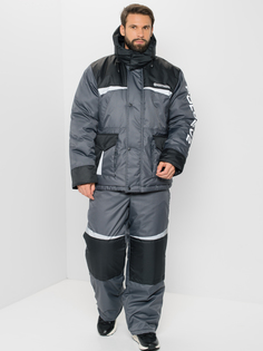 Костюм мужской зимний Huntsman Полюс V-2, ткань Cell, цвет серый/черный, р.44-46/182-188