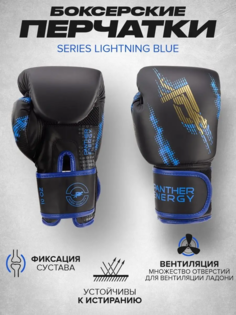 Боксерские перчатки Panther Energy Lightning Синие 8 унций