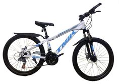 Велосипед TMIK двойной обод дисковые тормоза 24" 15" рама 135-155см бело-голубой