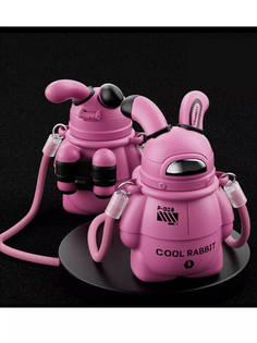 Термос-Кролик термобутылка с трубочкой для напитков розовая No Brand