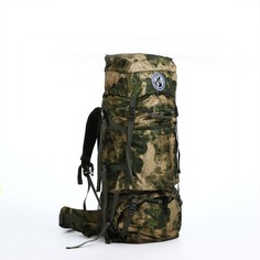 Рюкзак Taif туристический, 90 л, отдел на шнурке, 2 наружных кармана зелёный камуфляж ТАЙФ