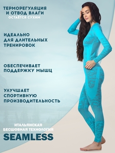 Термобелье женское спортивное комплект Saimaa голубой размер 46