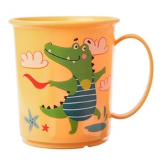 Кружка с декором 180 мл, детская, пластиковая, цвет МИКС Пластишка