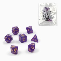 Набор кубиков Время игры для Dungeons and Dragons, ДнД, 7 шт, фиолетовый