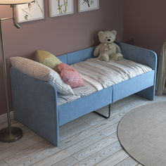 Детский диван кровать с бортиками SleepAngel Smile 140х70 см, голубой