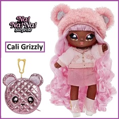 Кукла мягкая Na! Na! Na! Surprise Glam серия 1 Cali Grizzly 19 см с сумочкой 575351