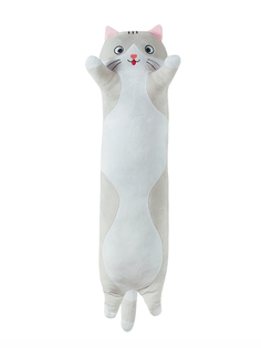 Мягкая игрушка ColdStitch подушка обнимашка антистресс Кот Батон 70 см, плюшевая, серый