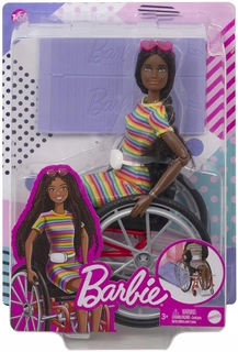 Кукла Mattel темнокожая на инвалидной коляске N166 GRB94