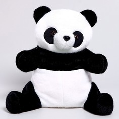 Мягкая игрушка Панда рюкзак, черно-белый, 24 см No Brand