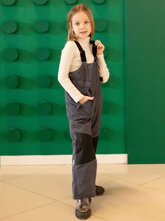 Полукомбинезон детский Batik 156-23з-2, темно-серый, 134 Батик