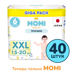 Трусики-подгузники MOMI COMFORT CARE XXL (15-20 кг) GIGA, 40 шт