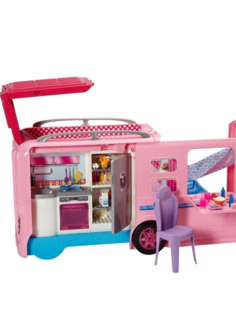 Игровой набор Barbie Mattel Волшебный раскладной фургон, розовый, FBR34