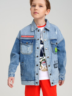 Куртка джинсовая детская PlayToday Tween 12311279, тёмно-синий, голубой, 140