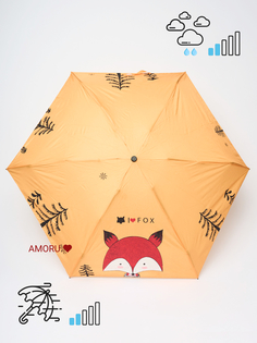 Зонт детский Amoru 42141115 с чехлом-игрушкой Лиса, 90 см