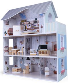 Домик кукольный Edufun с мебелью и аксессуарами, 8301