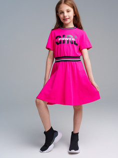 Платье детское PlayToday 12421043, малиновый, 152