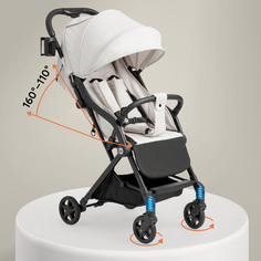 Коляска прогулочная Happy Baby Umma дождевик, москитная сетка, подстаканник, beige Tomahawk